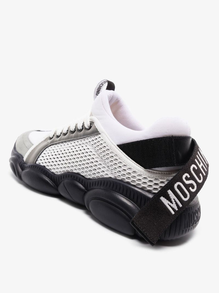 White Chunky Sole Logo Strap Sneakers
