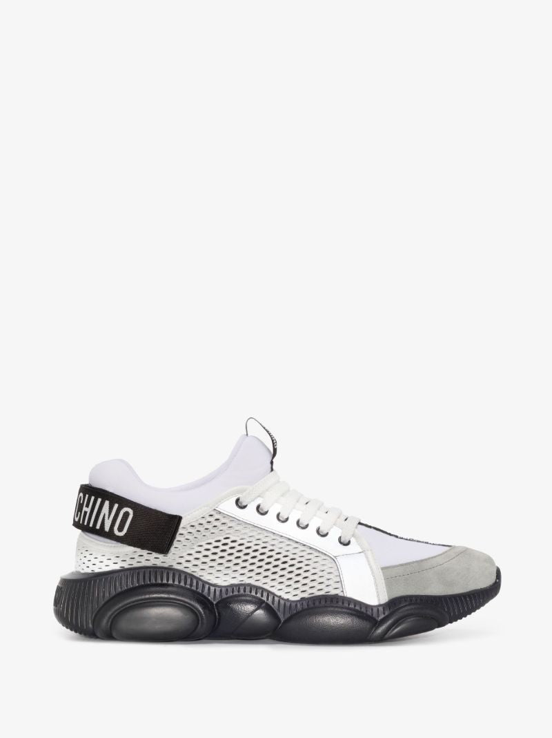 White Chunky Sole Logo Strap Sneakers