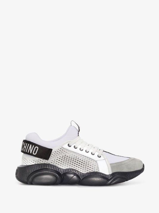 White Chunky Sole Logo Strap Sneakers
