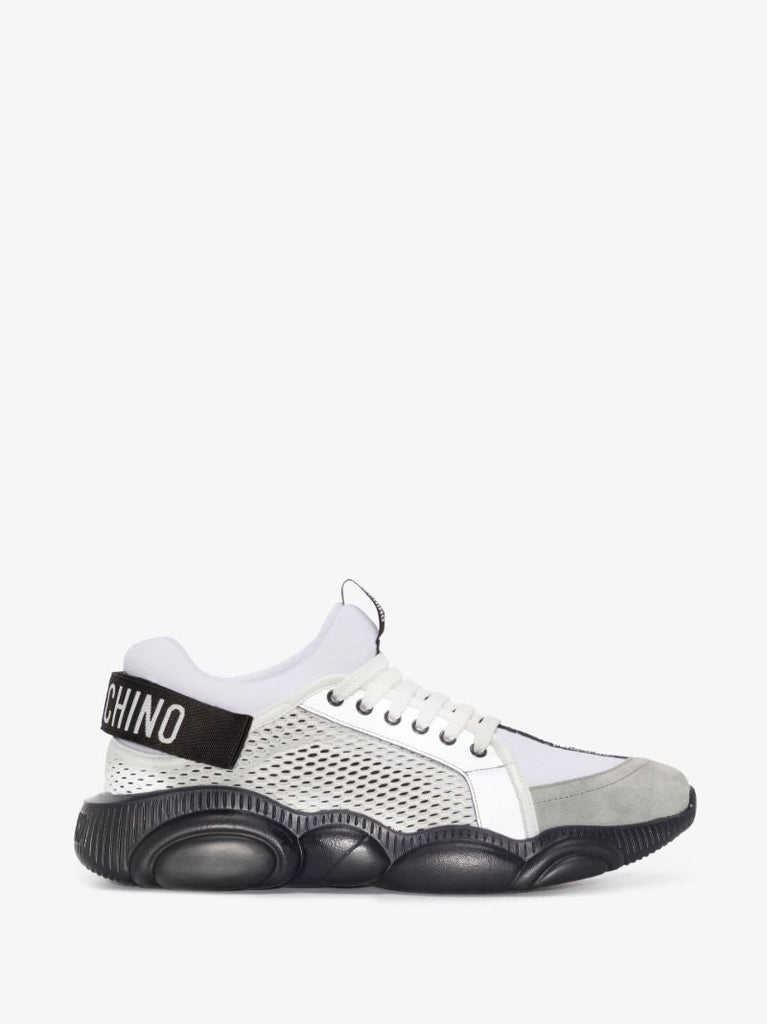 White Chunky Sole Logo Strap Sneakers