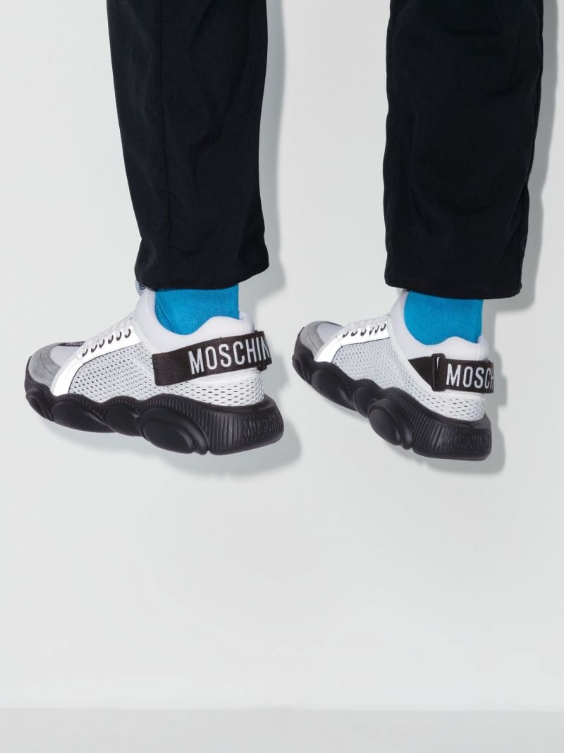 White Chunky Sole Logo Strap Sneakers
