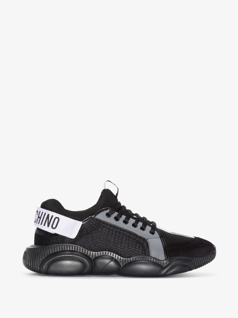 Black Chunky Sole Logo Strap Sneakers