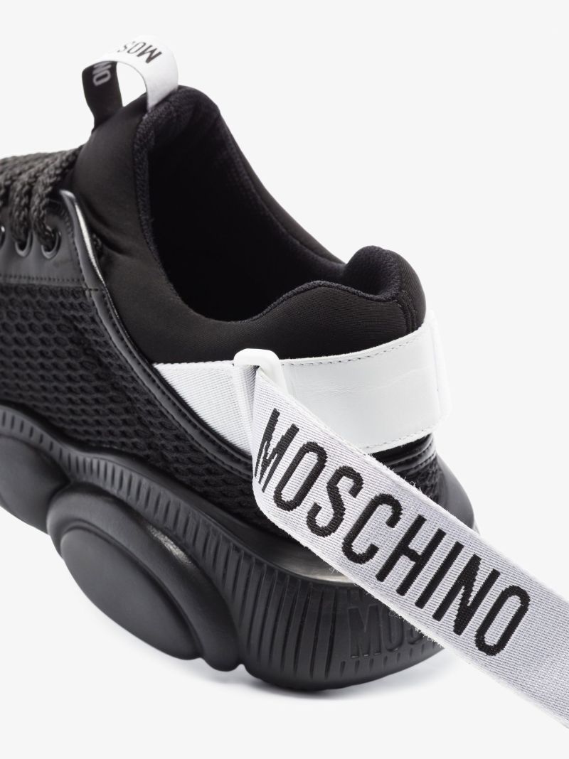 Black Chunky Sole Logo Strap Sneakers
