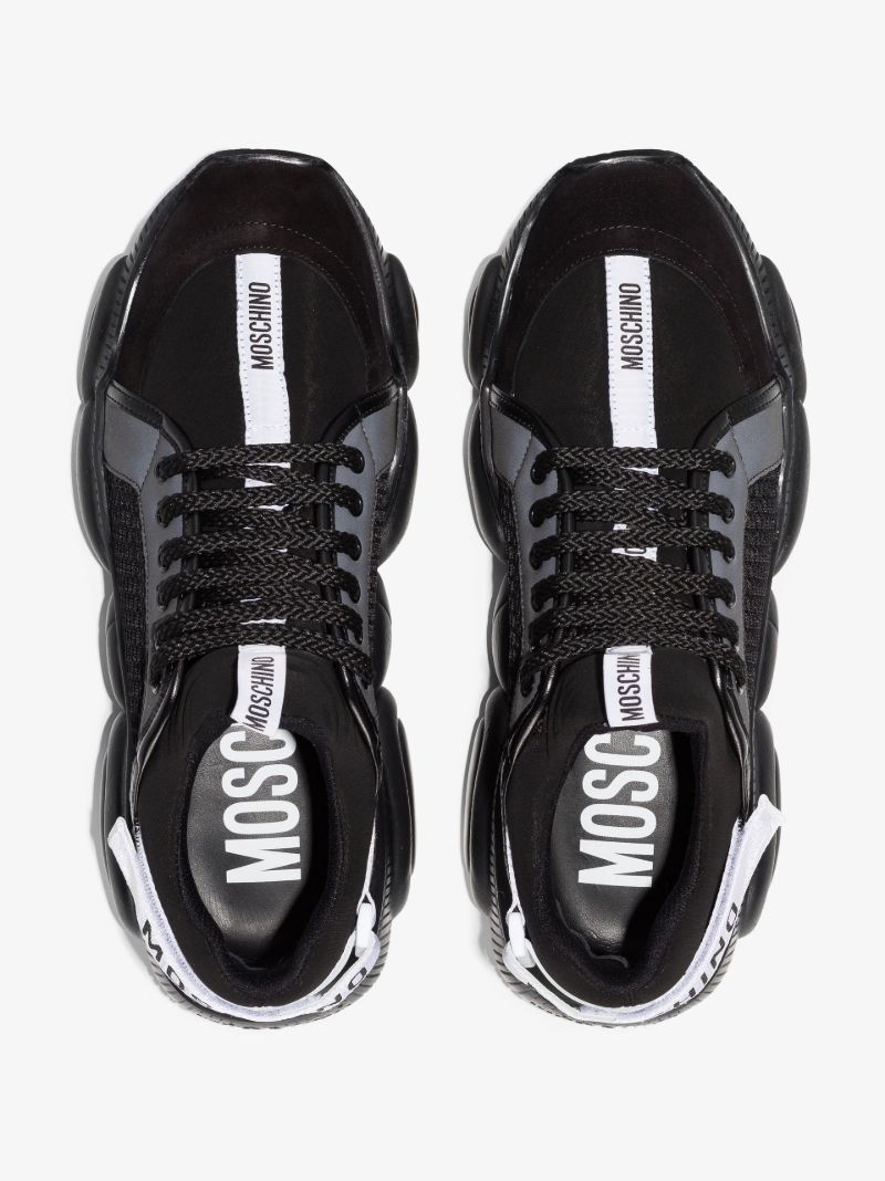 Black Chunky Sole Logo Strap Sneakers