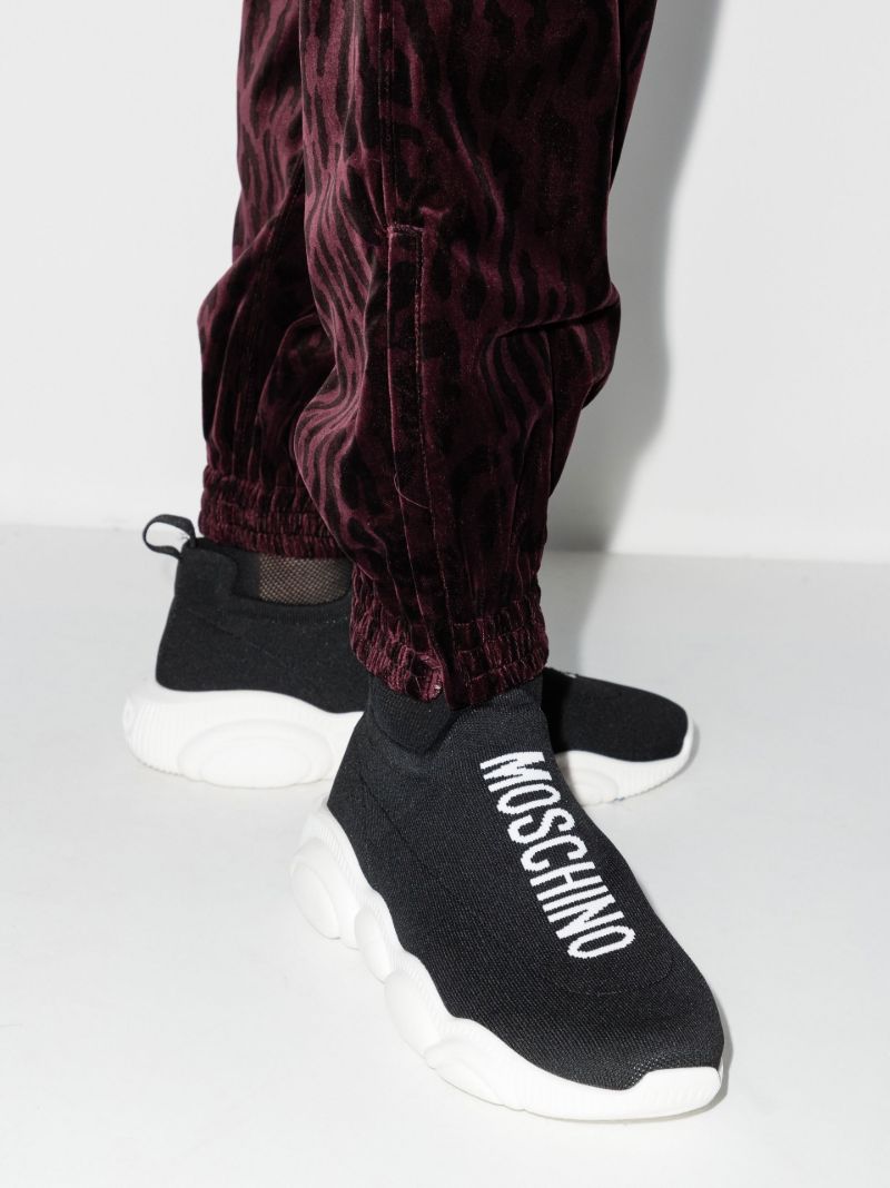 Black Teddy Logo Sock Sneakers