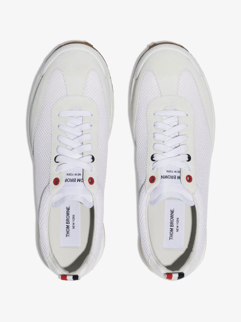 White Tech Runner Suede Sneakers