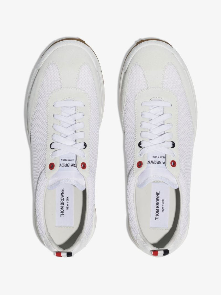 White Tech Runner Suede Sneakers