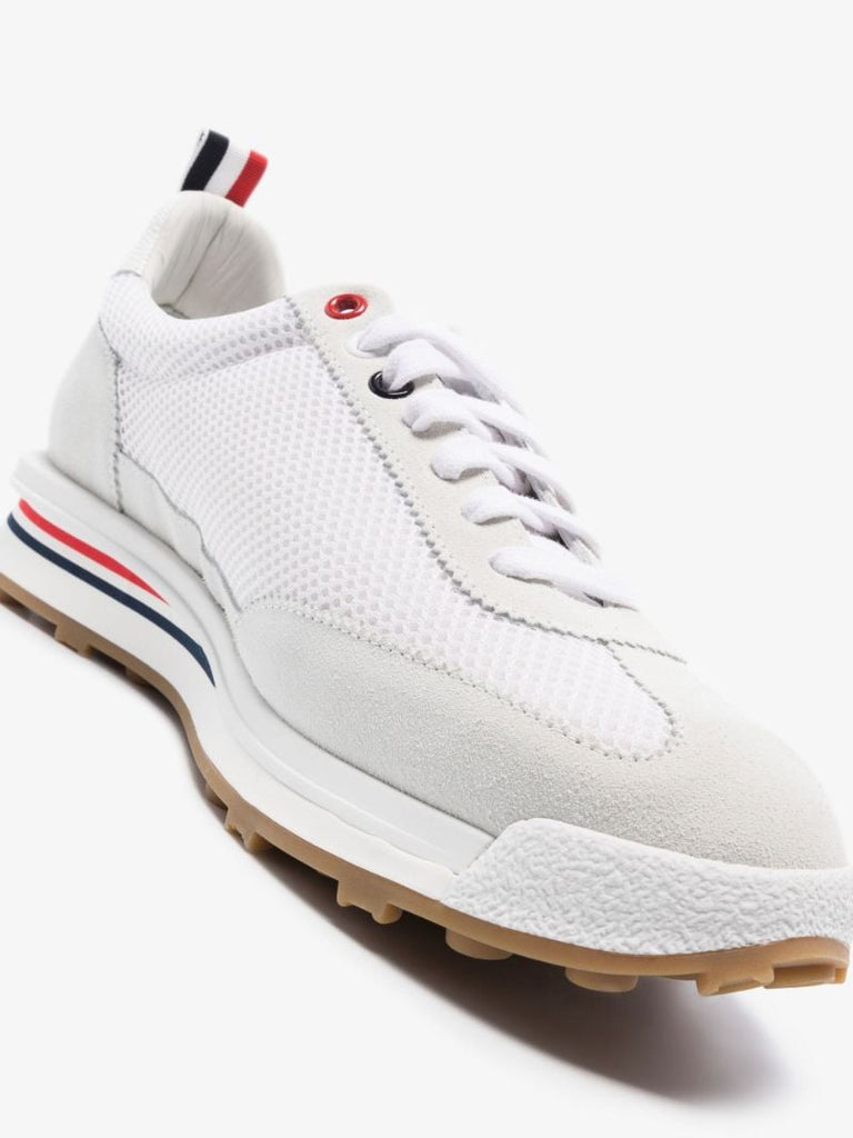 White Tech Runner Suede Sneakers