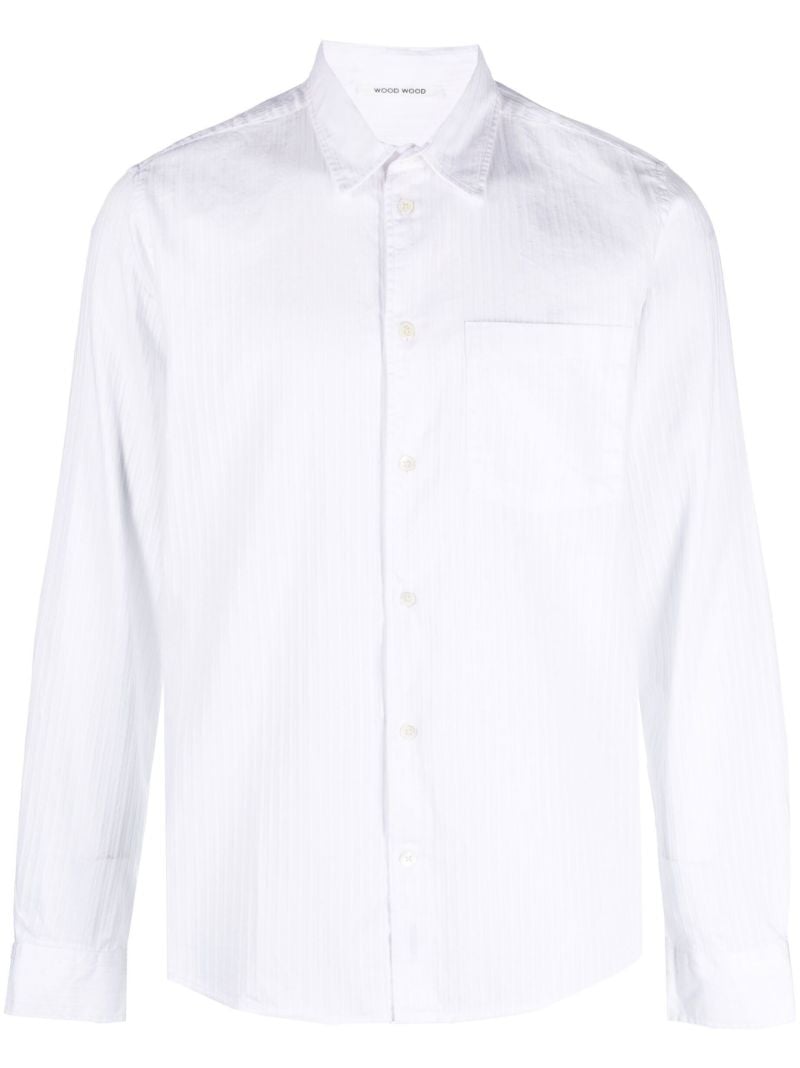 White Timothy Dobby Stripe Shirt