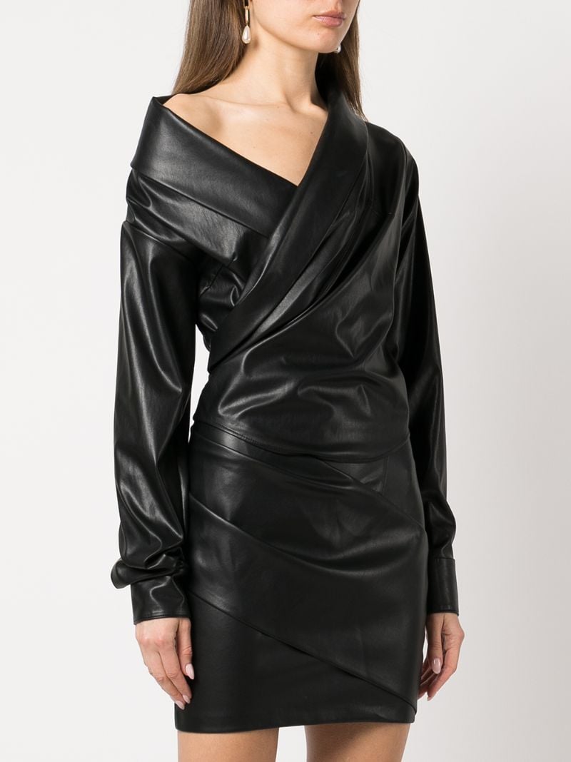 Black Madeline Grained V-neck Top