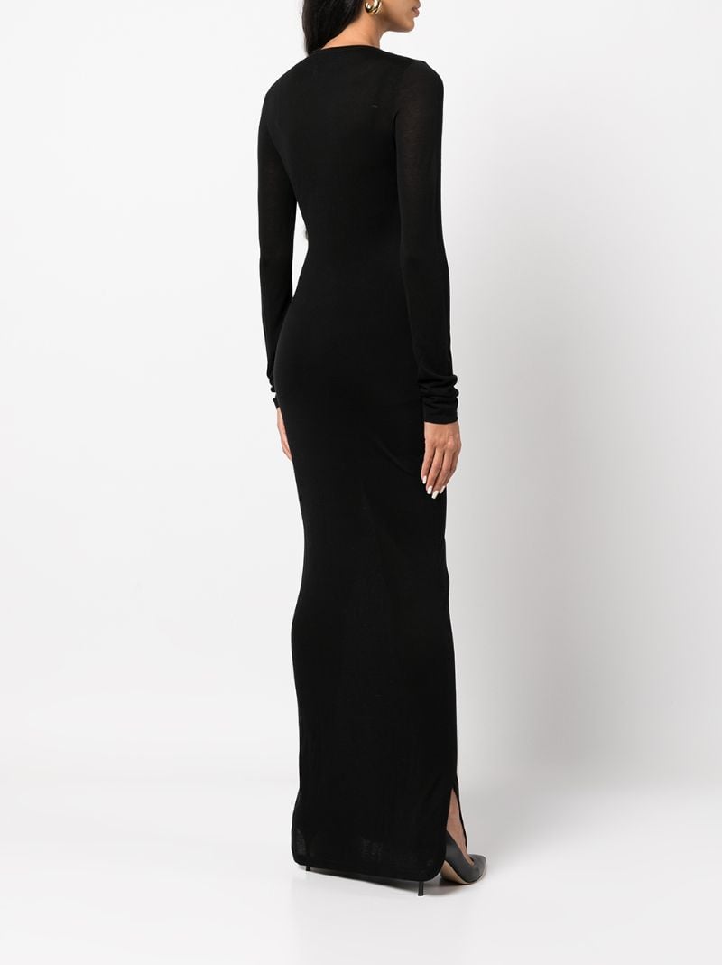 Black Ciaran Buttoned Silk Maxi Dress