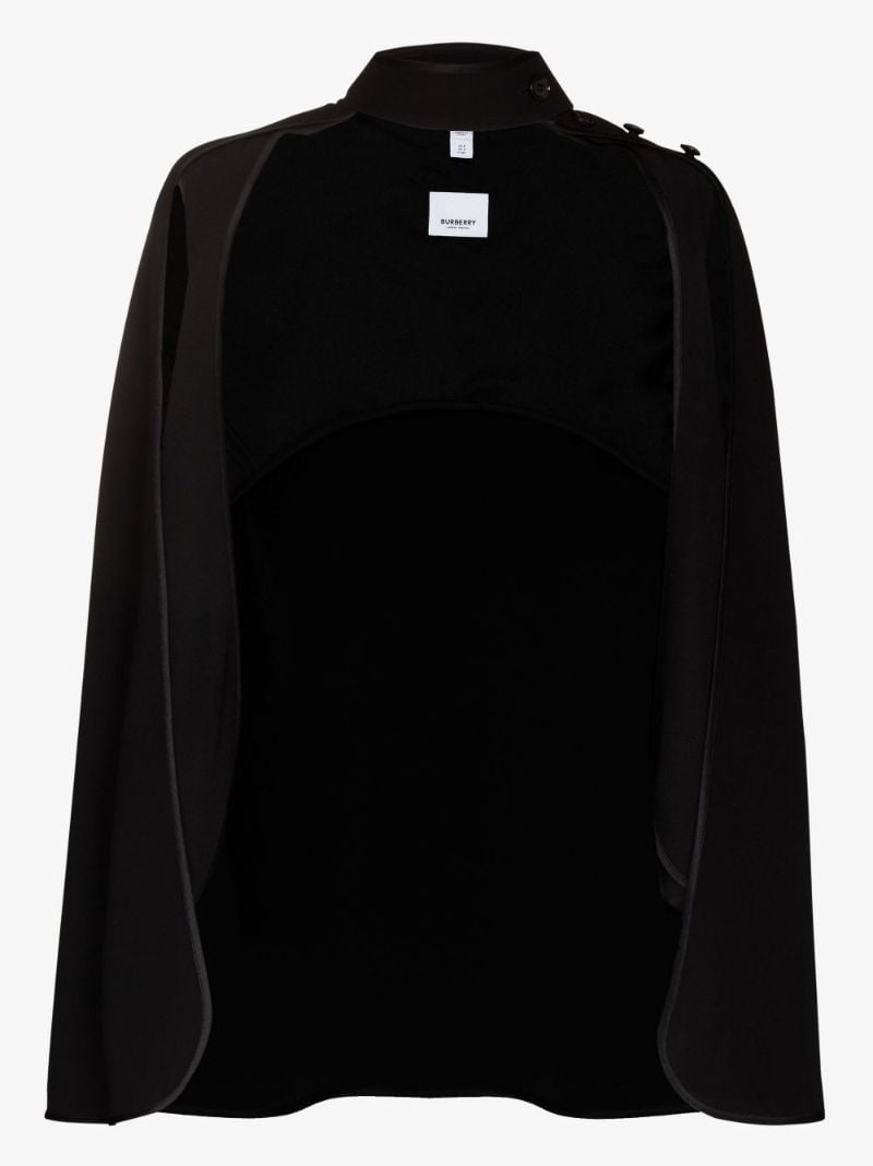 Black Deconstructed Silk Cape