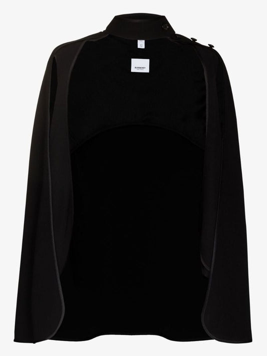 Black Deconstructed Silk Cape