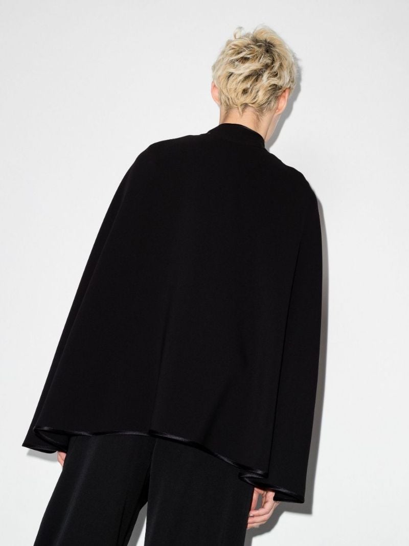Black Deconstructed Silk Cape
