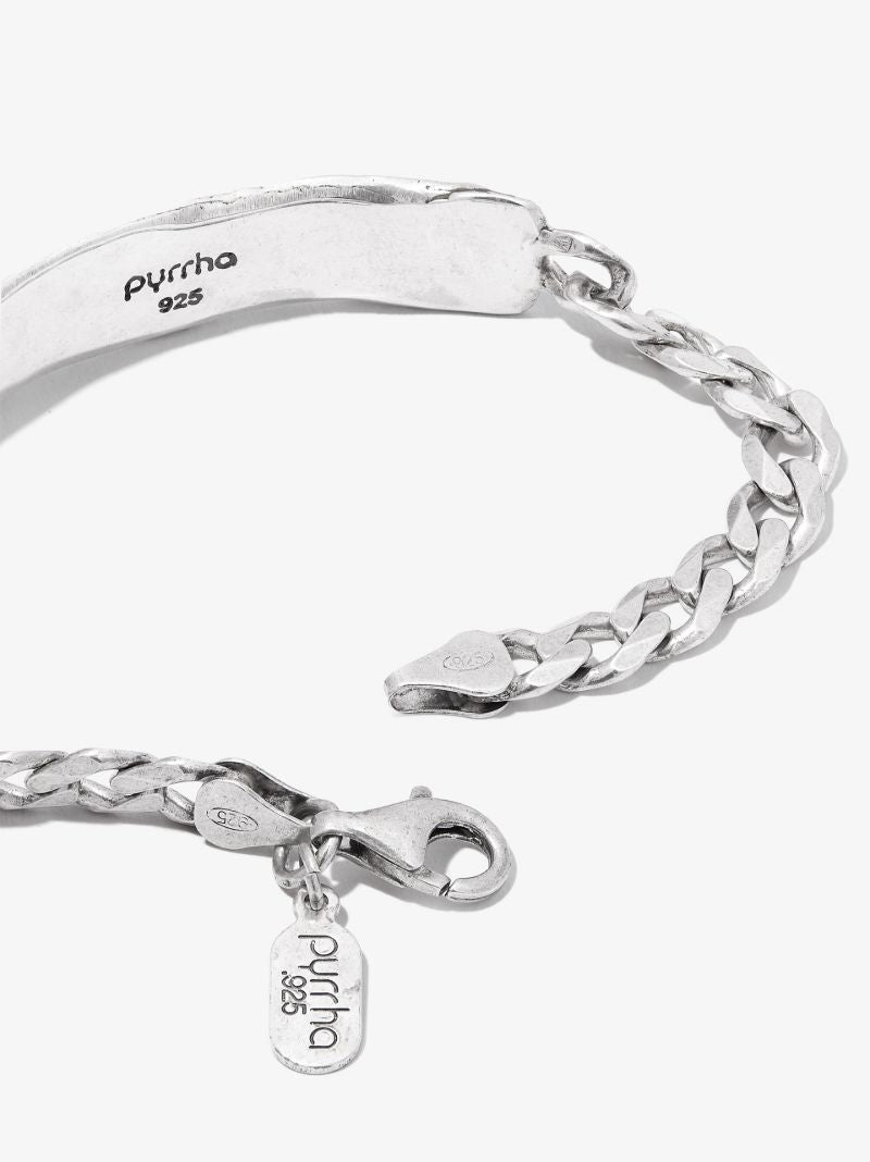 Sterling Silver Bravery and Protection Id Bracelet