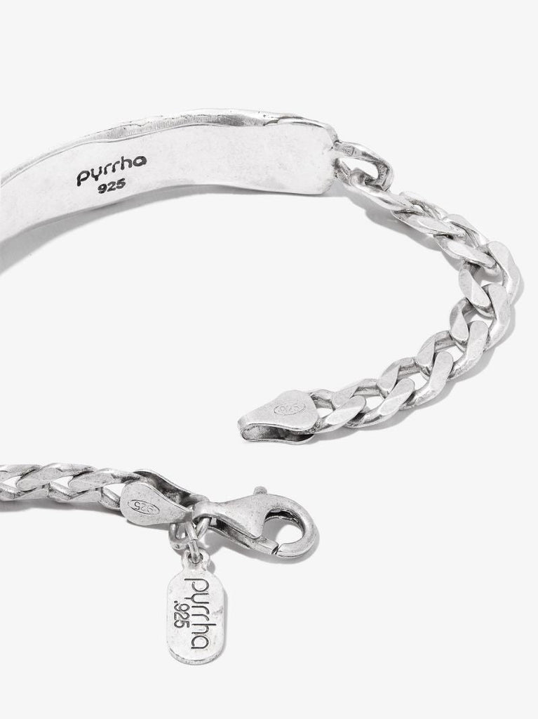 Sterling Silver Bravery and Protection Id Bracelet