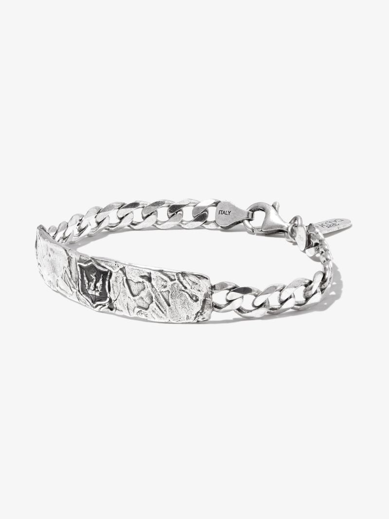 Sterling Silver Bravery and Protection Id Bracelet