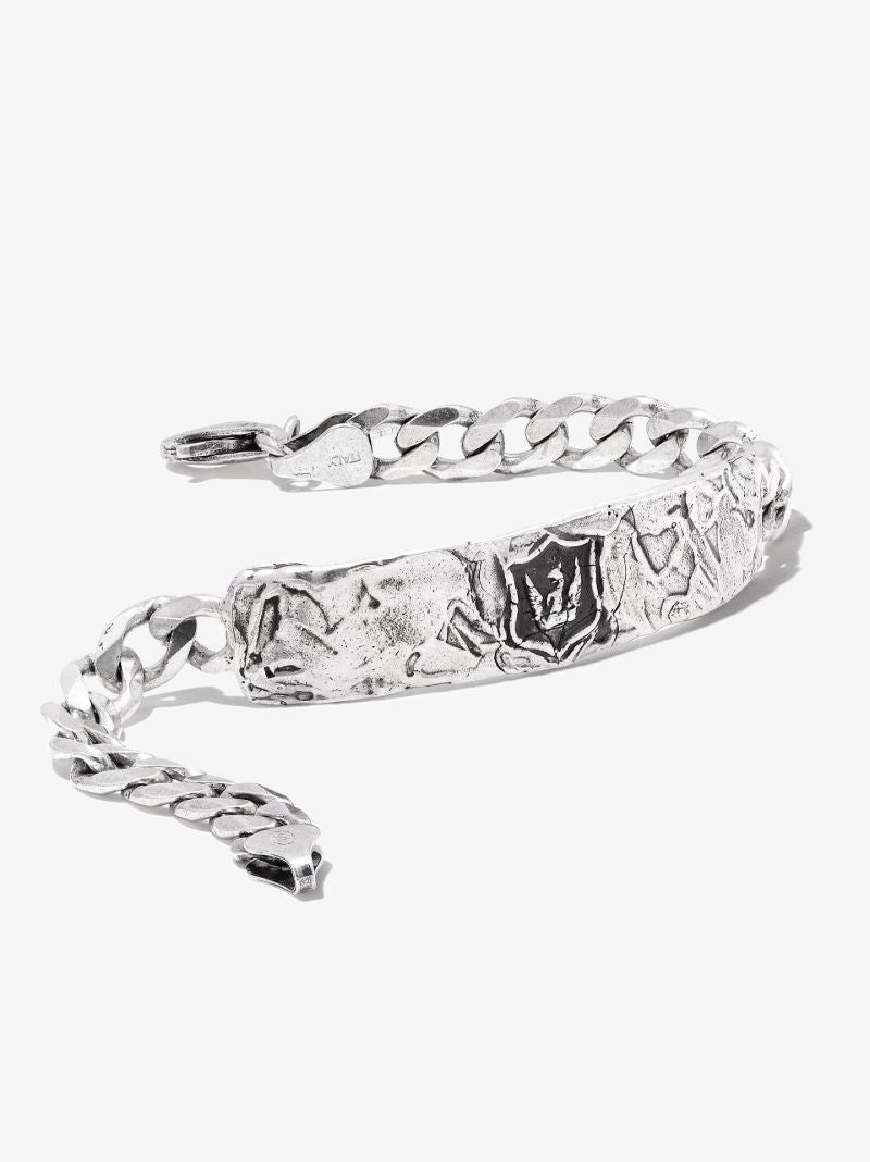 Sterling Silver Bravery and Protection Id Bracelet