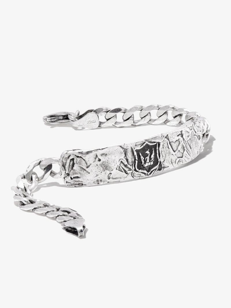 Sterling Silver Bravery and Protection Id Bracelet