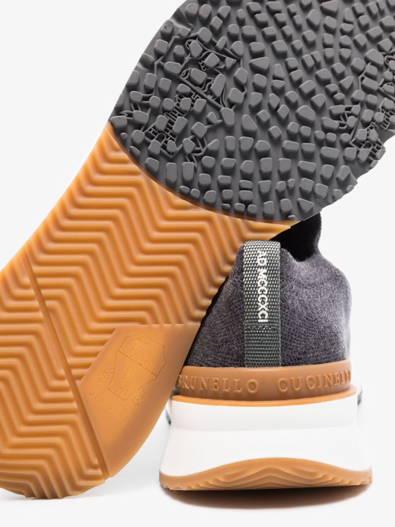 Grey Knitted Low Top Sneakers