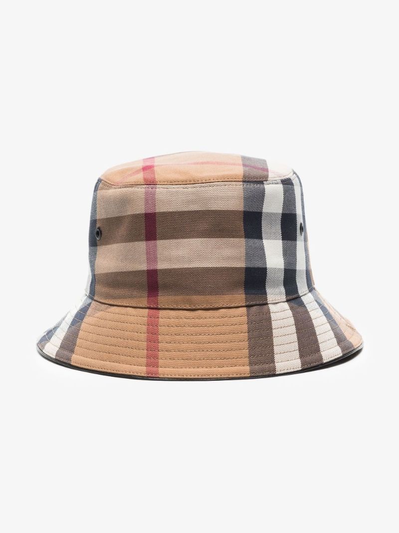 Brown House Check Cotton Canvas Bucket Hat