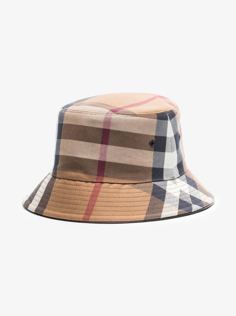 Brown House Check Cotton Canvas Bucket Hat