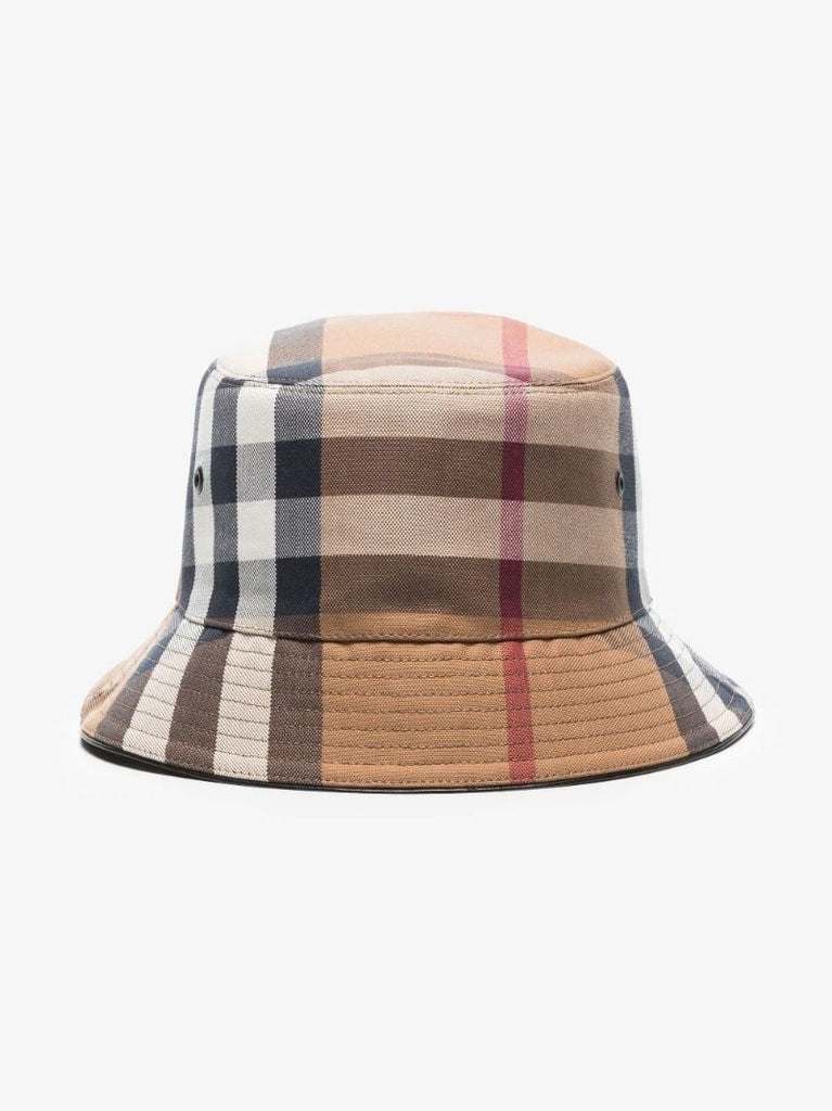 Brown House Check Cotton Canvas Bucket Hat