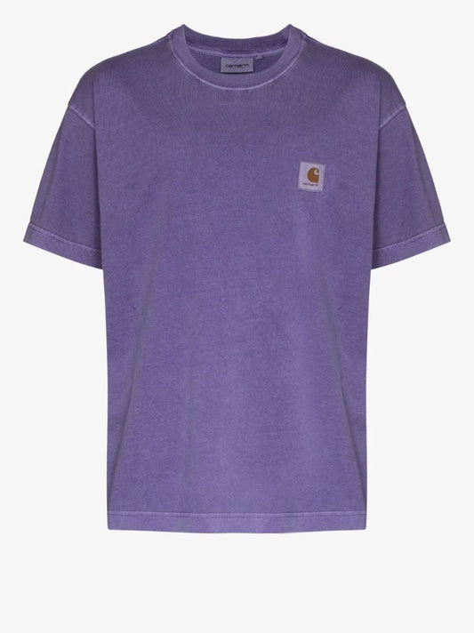 Purple Nelson Logo Patch Cotton T-shirt