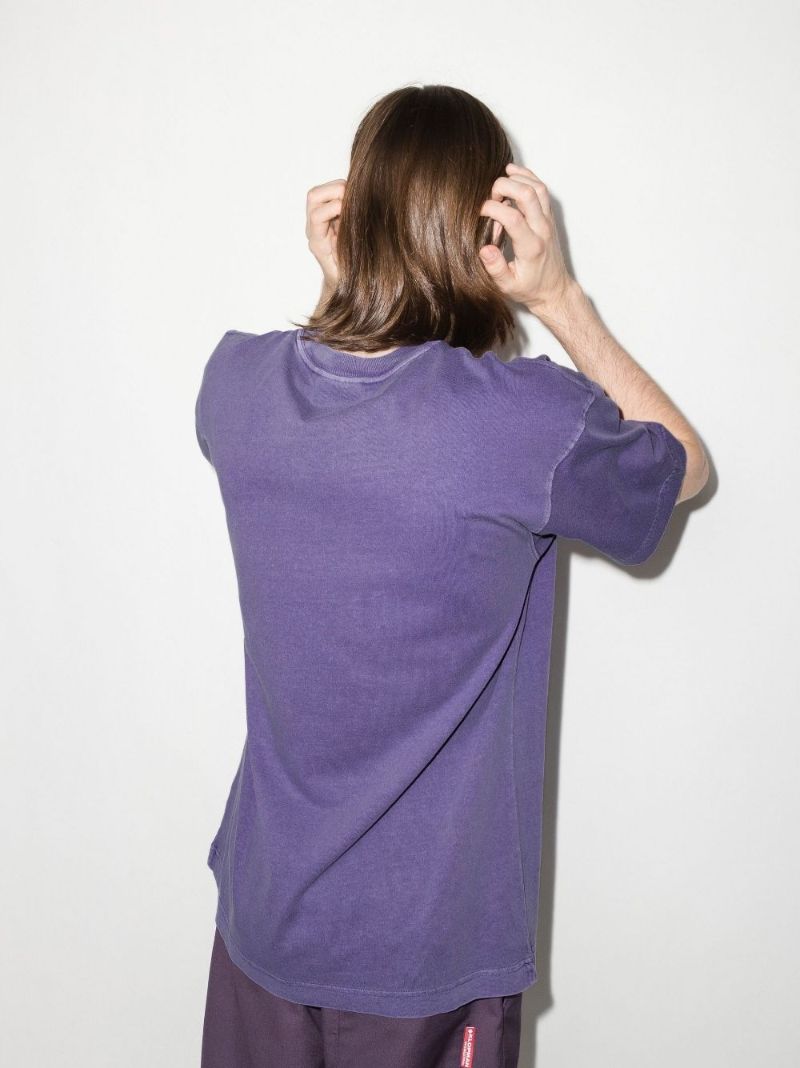 Purple Nelson Logo Patch Cotton T-shirt