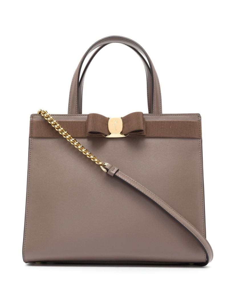 Brown Vara Bow Leather Tote Bag