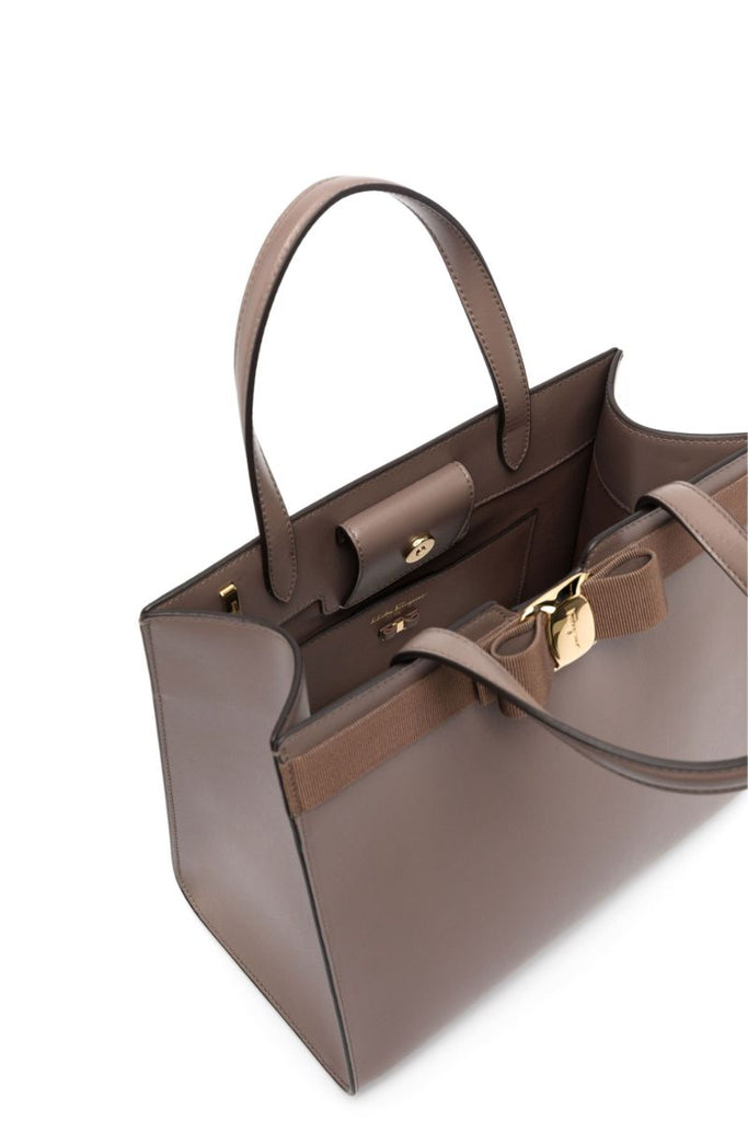 Brown Vara Bow Leather Tote Bag