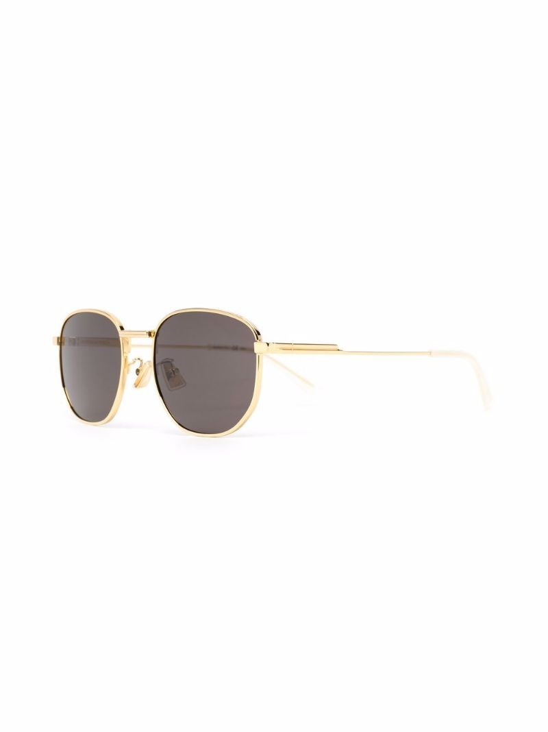 Gold-tone Round Frame Sunglasses