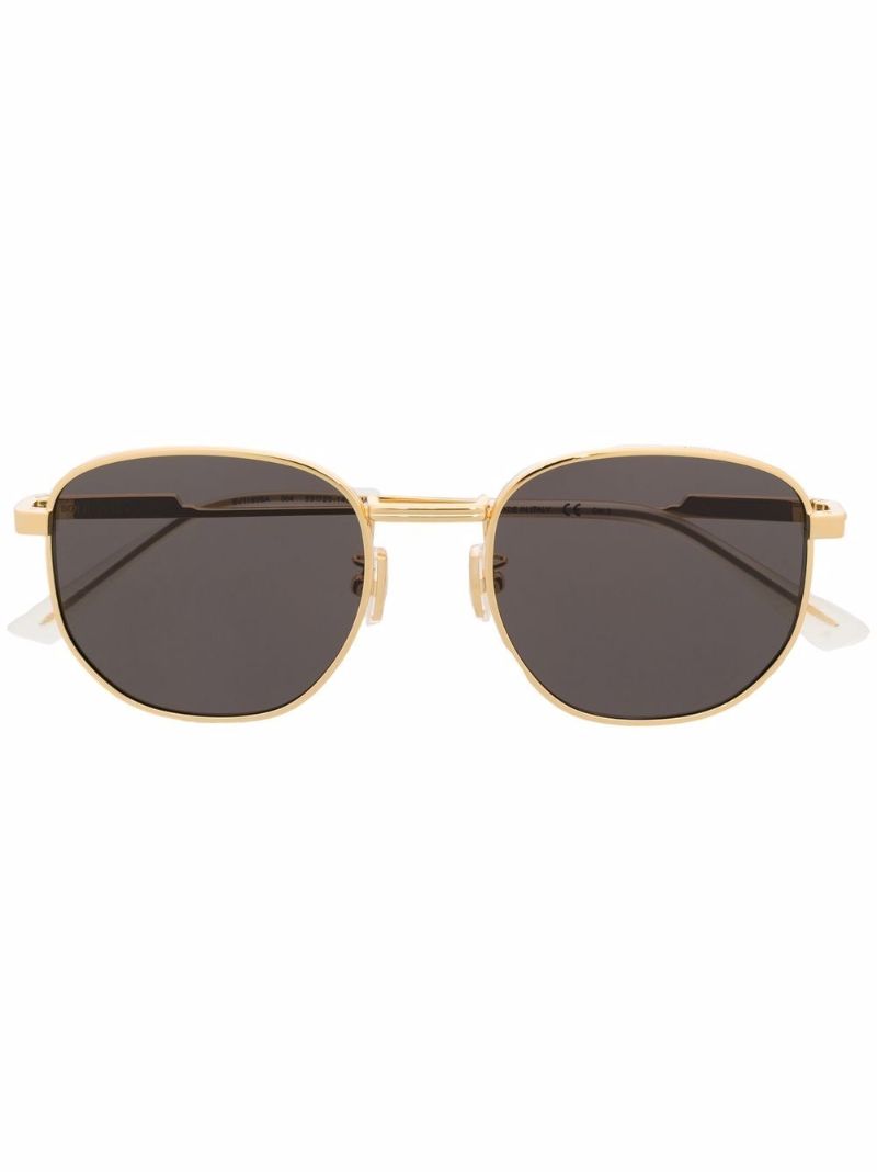 Gold-tone Round Frame Sunglasses