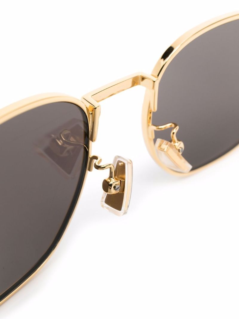 Gold-tone Round Frame Sunglasses
