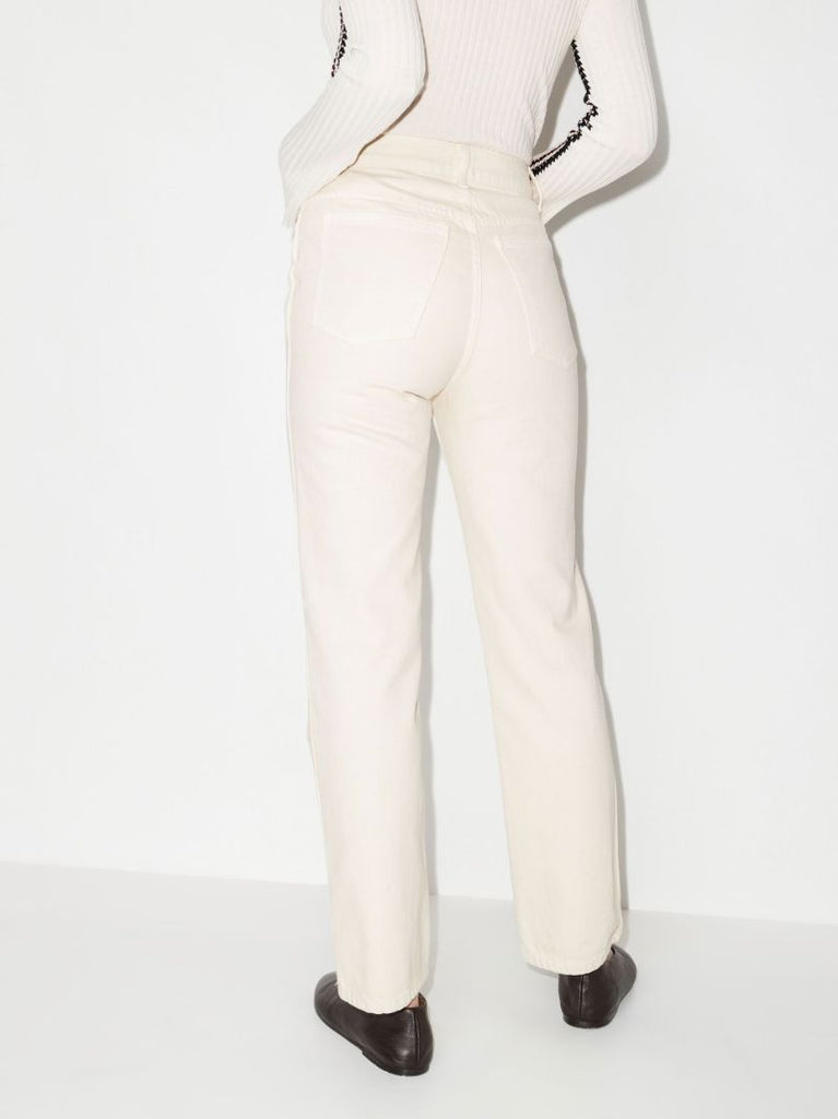 Neutral Abigail Cropped Straight Leg Jeans