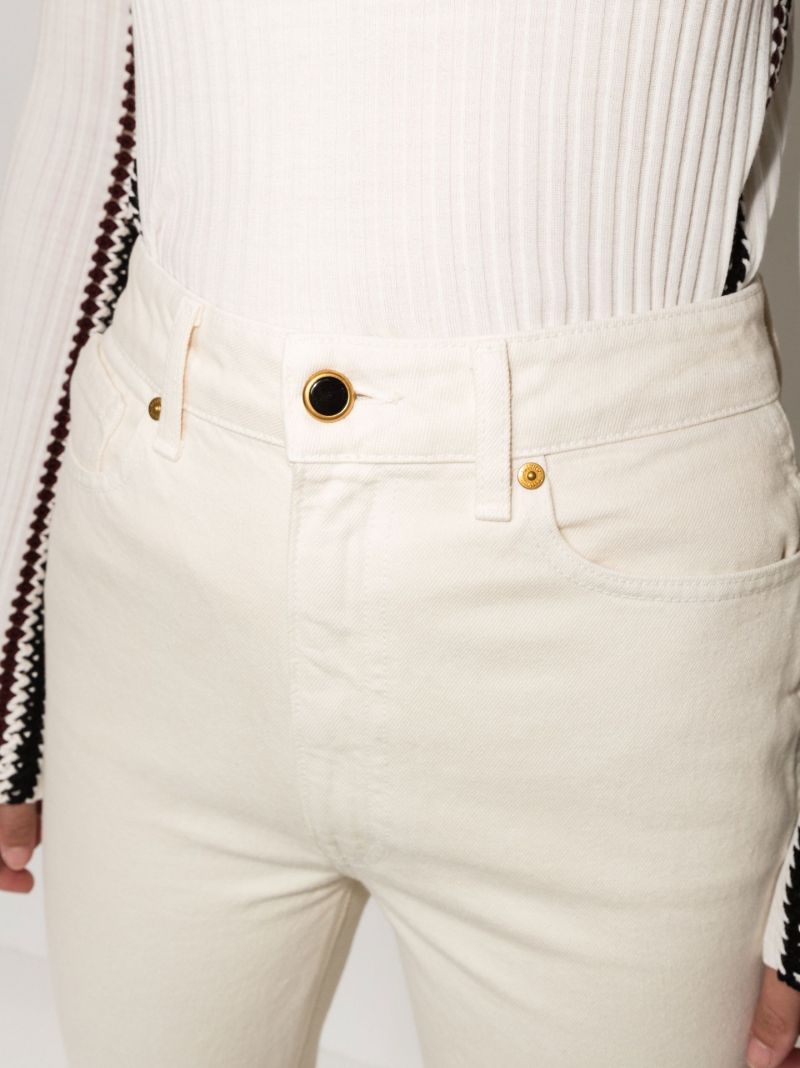 Neutral Abigail Cropped Straight Leg Jeans