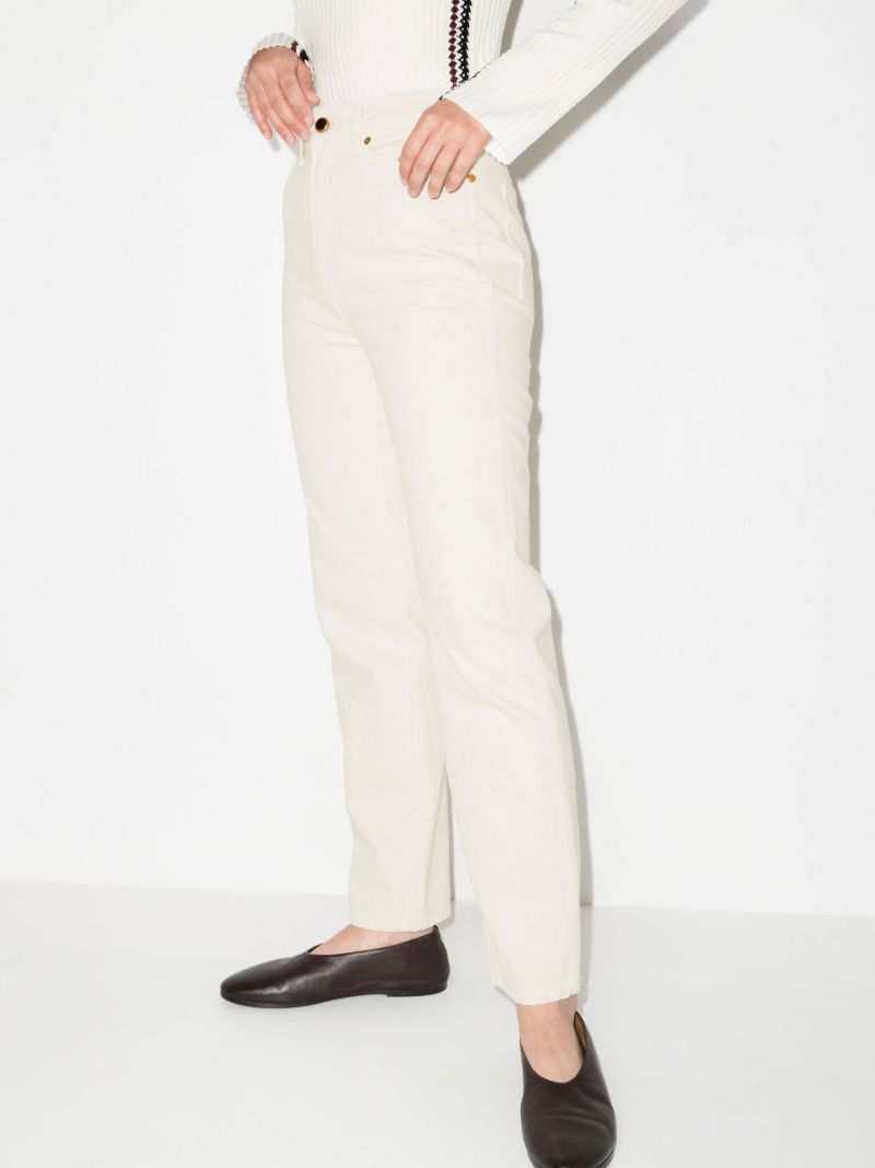 Neutral Abigail Cropped Straight Leg Jeans