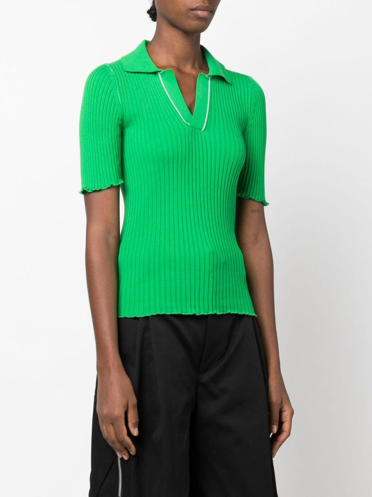 Green Cotton Polo Shirt