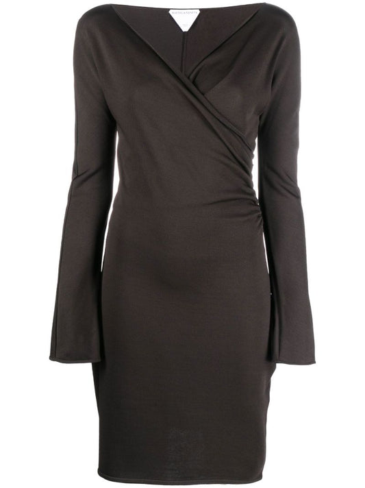 Grey Mini Wrap Dress