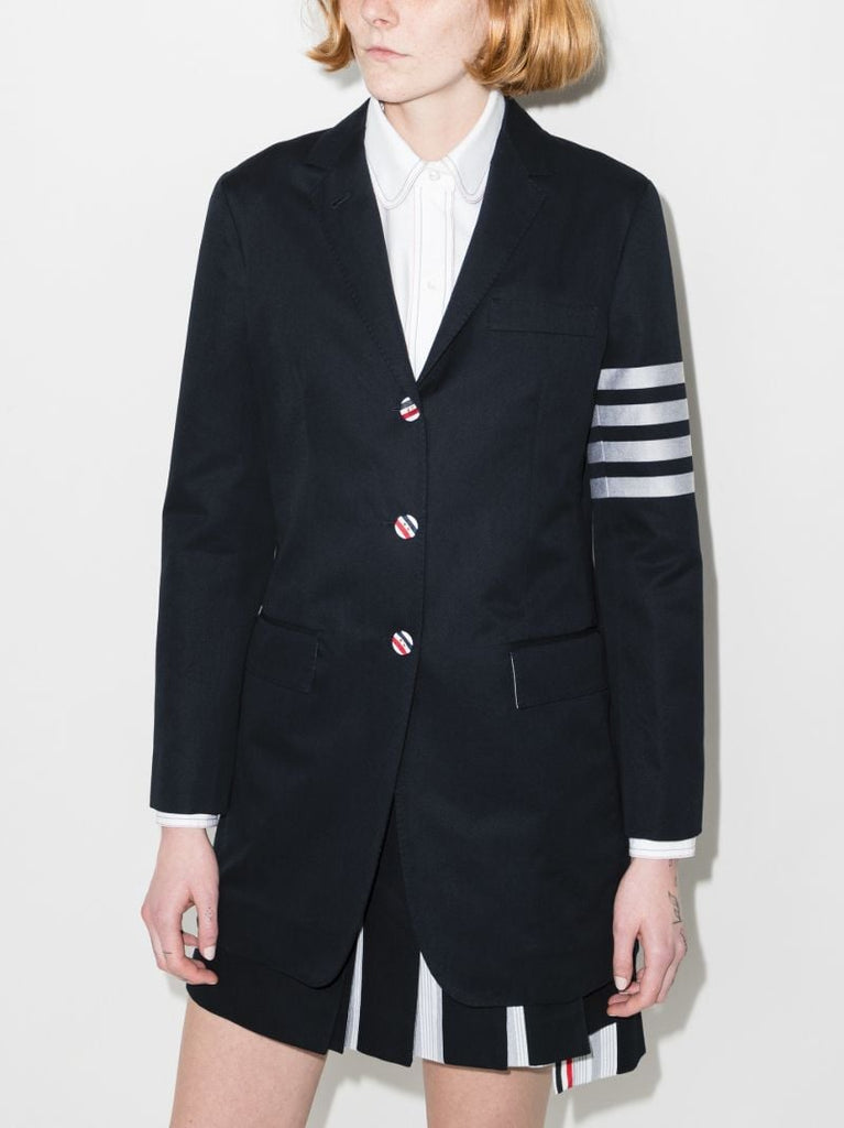 4-bar Stripe Single-breasted Cotton Blazer