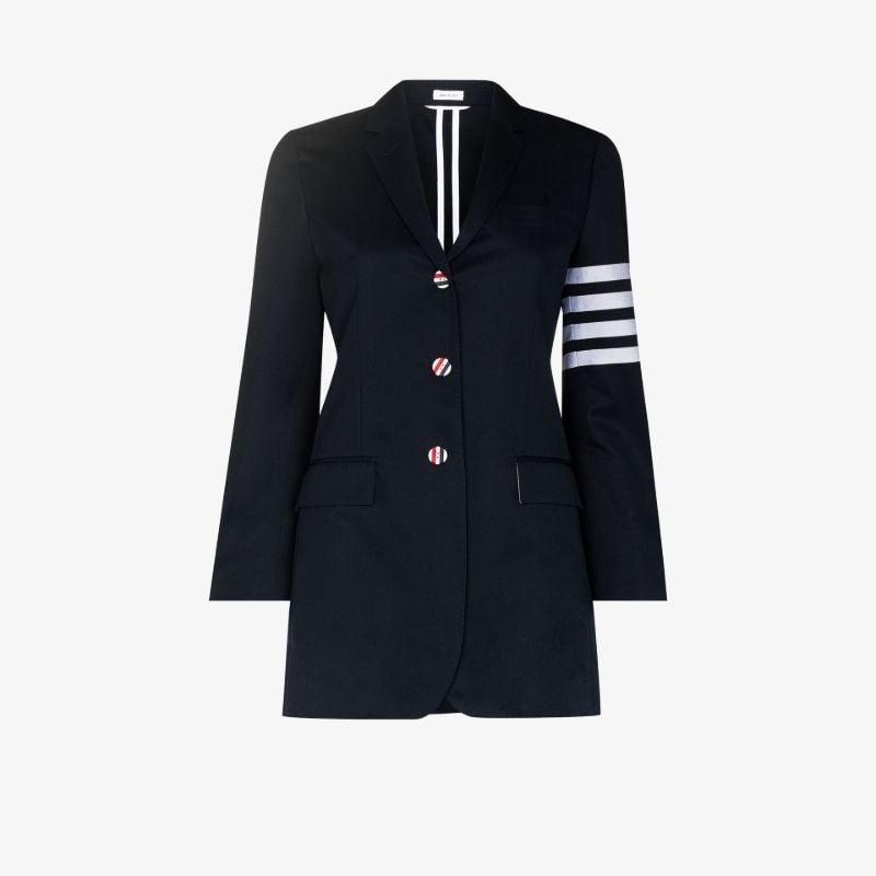 4-bar Stripe Single-breasted Cotton Blazer