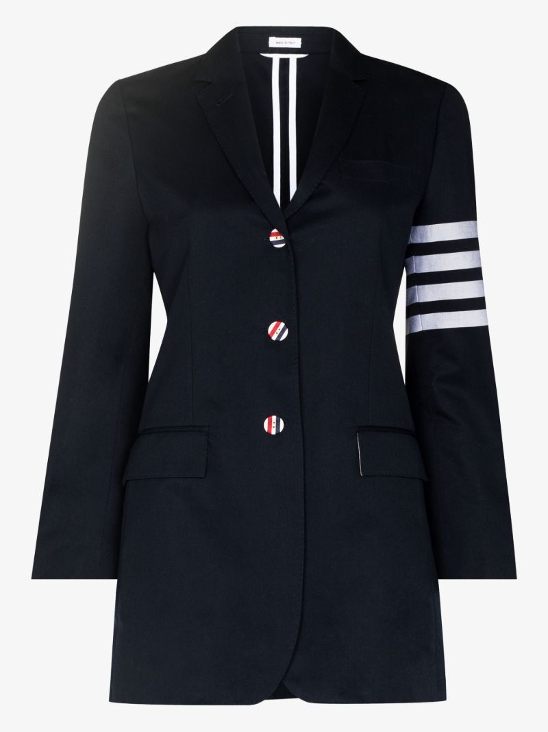 4-bar Stripe Single-breasted Cotton Blazer