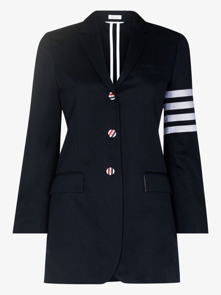 4-bar Stripe Single-breasted Cotton Blazer