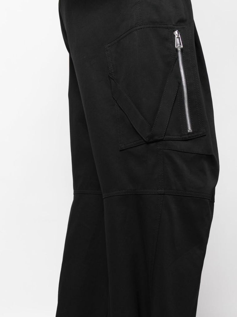 Black Cotton Cargo Trousers