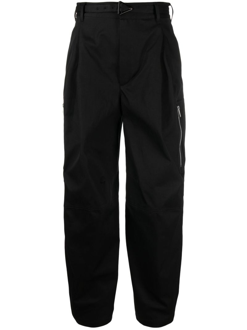 Black Cotton Cargo Trousers