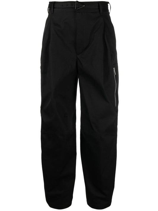 Black Cotton Cargo Trousers