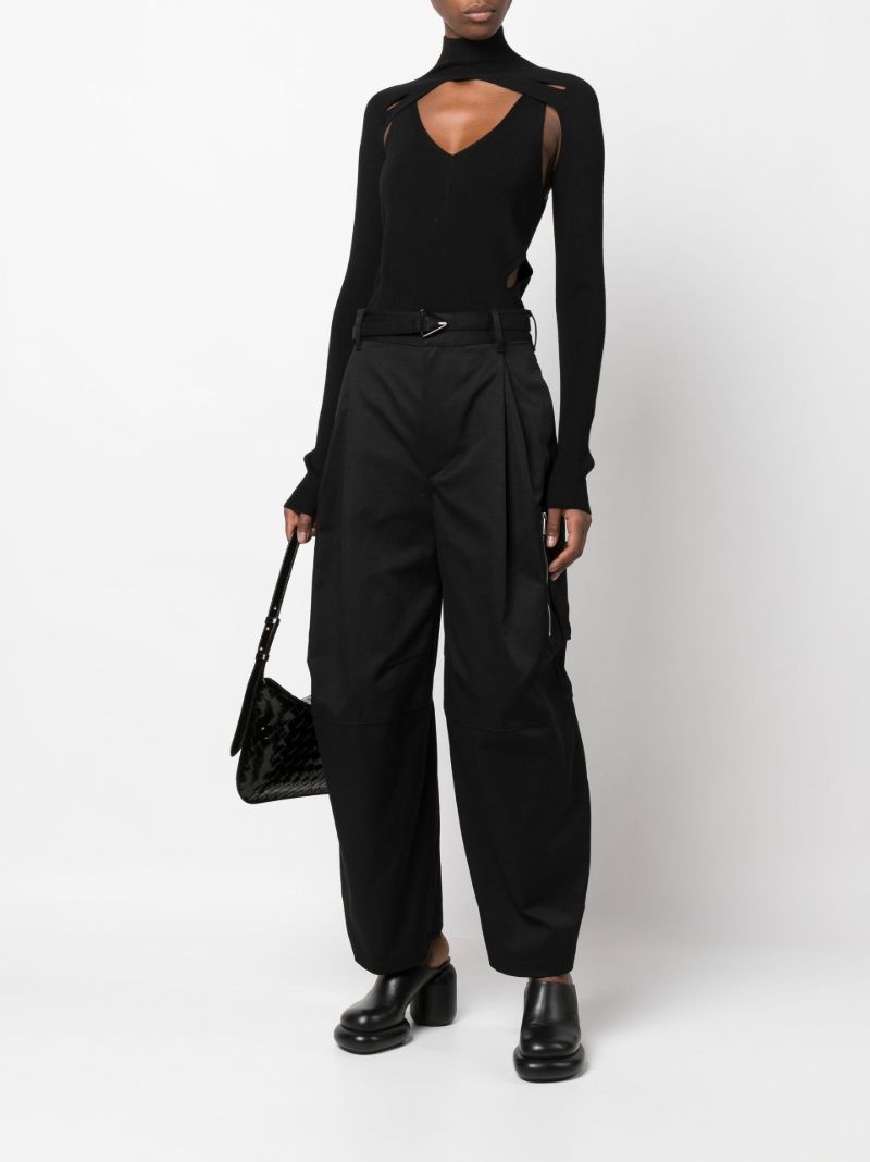 Black Cotton Cargo Trousers
