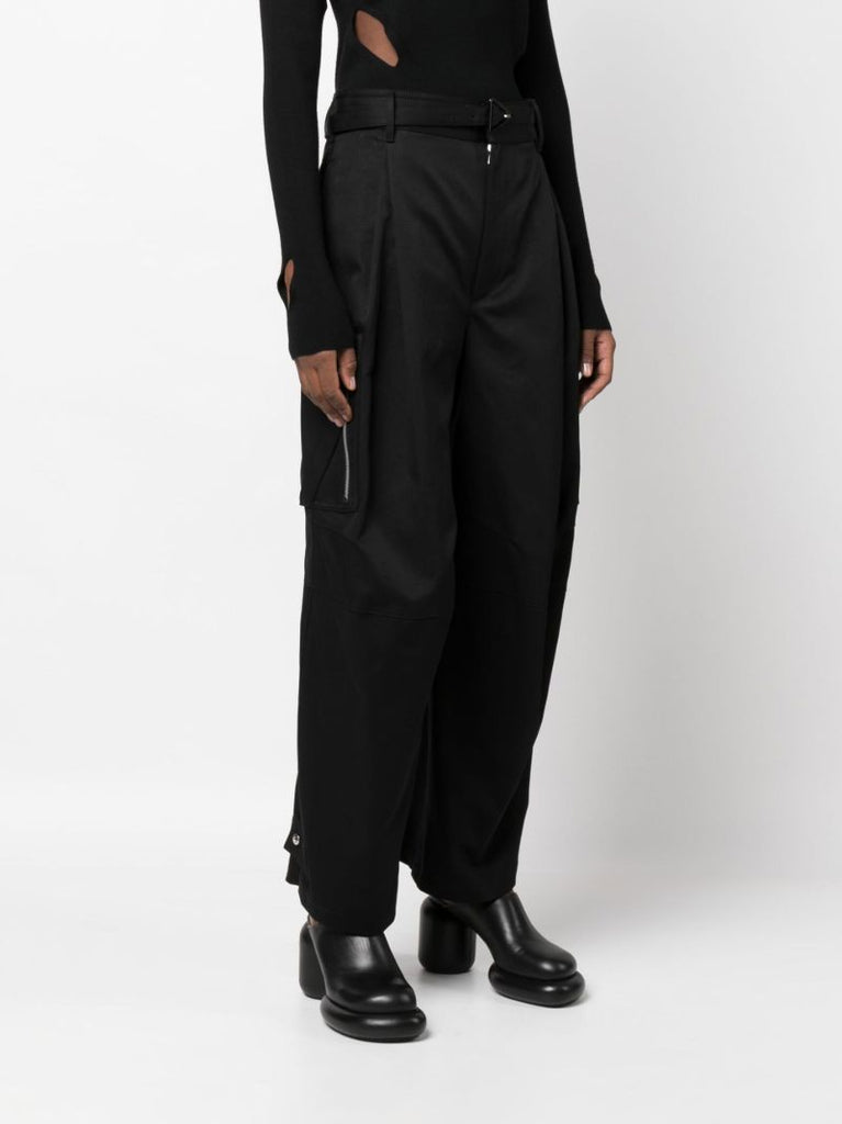 Black Cotton Cargo Trousers