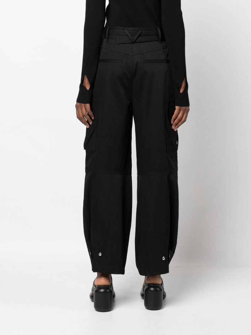 Black Cotton Cargo Trousers