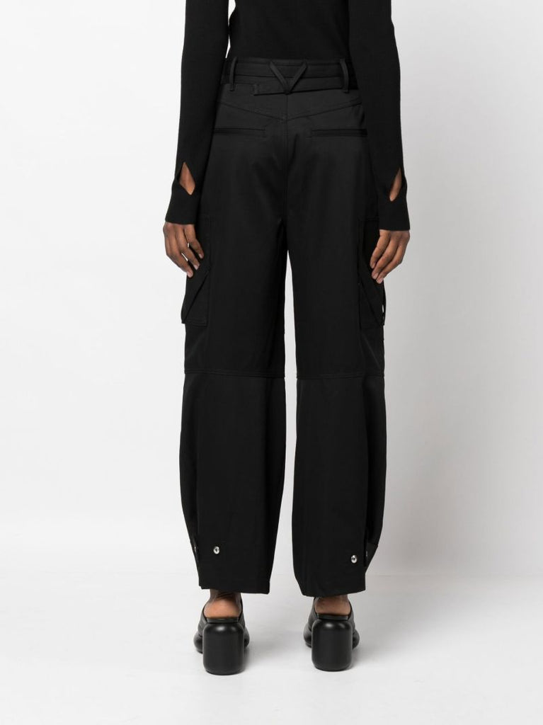 Black Cotton Cargo Trousers